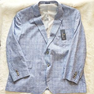 NWT Stafford Blue Sports Jacket Sz 52 Big & Tall
